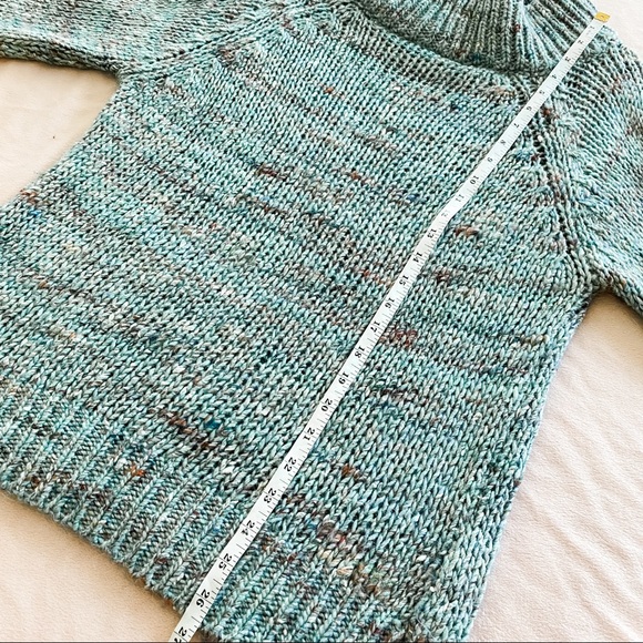 Moth by Anthropologie Funnel Pullover Knit Sweater in Blue and Green - Picture 5 of 8